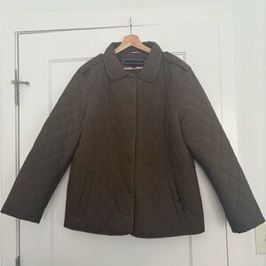 Tommy Hilfiger Women's Quilted Jacket - Olive XL EUC